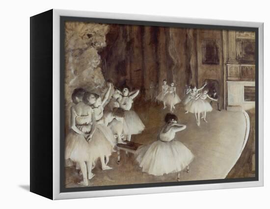 Ballet Rehearsal on Stage, 1874-Edgar Degas-Framed Premier Image Canvas