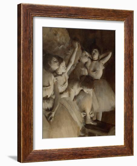 Ballet Rehearsal on Stage, 1874-Edgar Degas-Framed Giclee Print