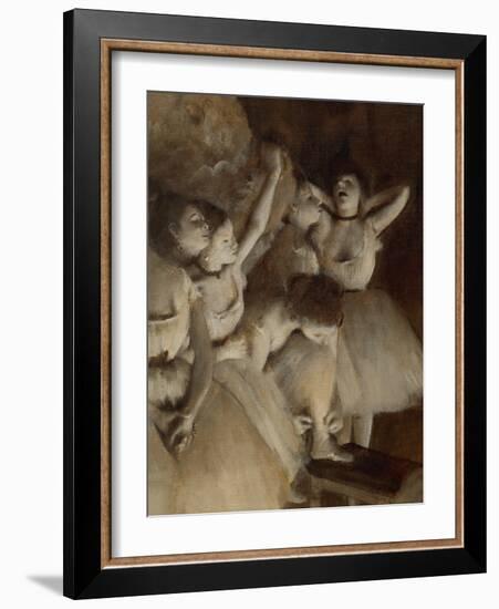 Ballet Rehearsal on Stage, 1874-Edgar Degas-Framed Giclee Print