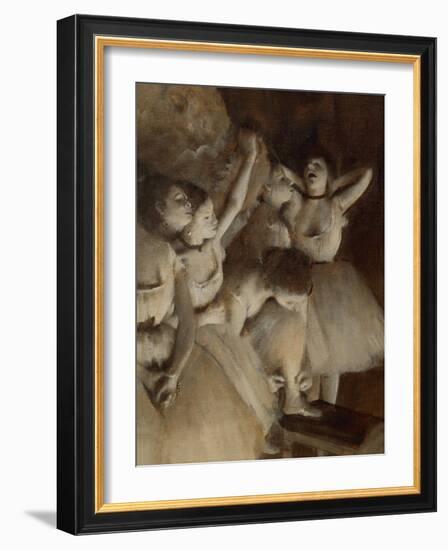 Ballet Rehearsal on Stage, 1874-Edgar Degas-Framed Giclee Print