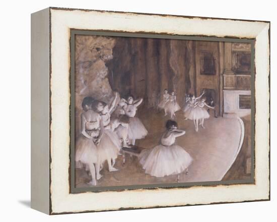 Ballet Rehearsal on the Stage, 1874-Edgar Degas-Framed Premier Image Canvas