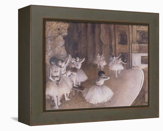 Ballet Rehearsal on the Stage, 1874-Edgar Degas-Framed Premier Image Canvas