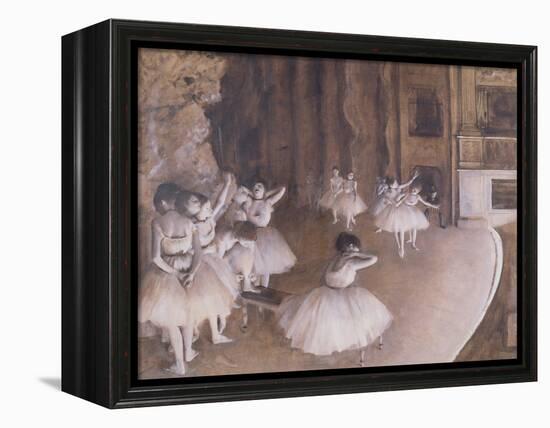 Ballet Rehearsal on the Stage, 1874-Edgar Degas-Framed Premier Image Canvas