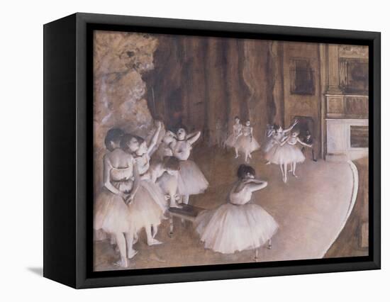 Ballet Rehearsal on the Stage, 1874-Edgar Degas-Framed Premier Image Canvas