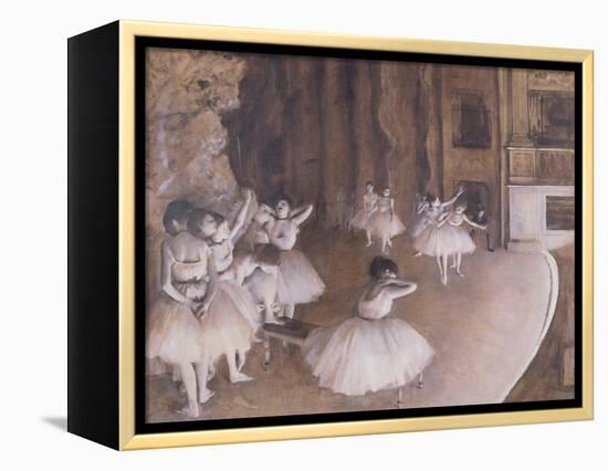 Ballet Rehearsal on the Stage, 1874-Edgar Degas-Framed Premier Image Canvas