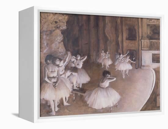 Ballet Rehearsal on the Stage, 1874-Edgar Degas-Framed Premier Image Canvas