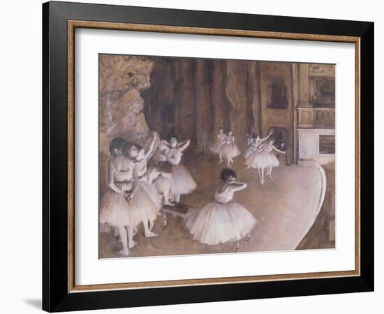 Ballet Rehearsal on the Stage, 1874-Edgar Degas-Framed Giclee Print