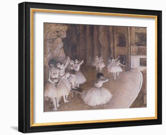 Ballet Rehearsal on the Stage, 1874-Edgar Degas-Framed Giclee Print