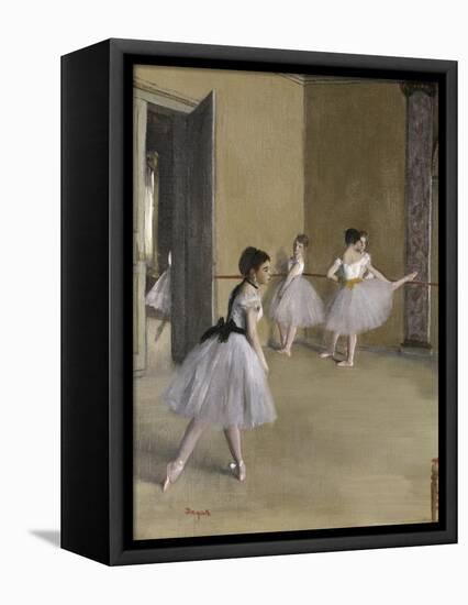 Ballet Room at the Opera in Rue le Peletier, c.1872-Edgar Degas-Framed Premier Image Canvas