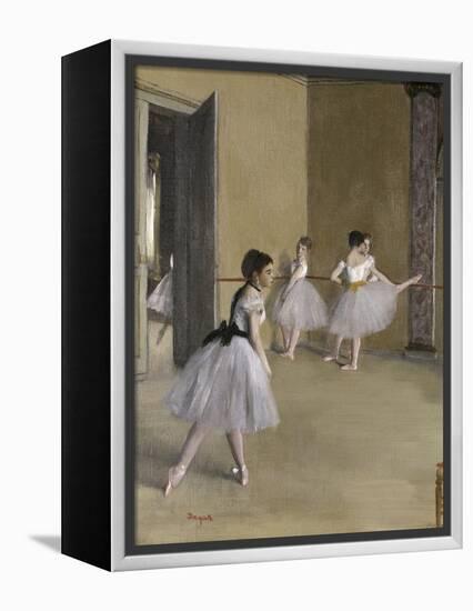 Ballet Room at the Opera in Rue le Peletier, c.1872-Edgar Degas-Framed Premier Image Canvas