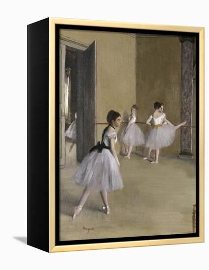 Ballet Room at the Opera in Rue le Peletier, c.1872-Edgar Degas-Framed Premier Image Canvas