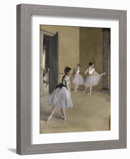 Ballet Room at the Opera in Rue le Peletier, c.1872-Edgar Degas-Framed Giclee Print