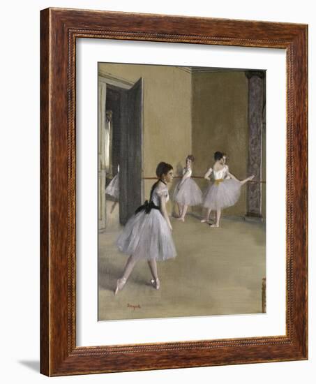 Ballet Room at the Opera in Rue le Peletier, c.1872-Edgar Degas-Framed Giclee Print