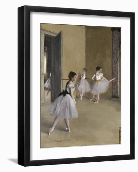 Ballet Room at the Opera in Rue le Peletier, c.1872-Edgar Degas-Framed Giclee Print
