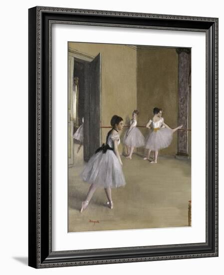 Ballet Room at the Opera in Rue le Peletier, c.1872-Edgar Degas-Framed Giclee Print