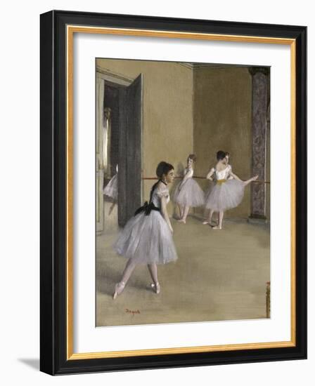 Ballet Room at the Opera in Rue le Peletier, c.1872-Edgar Degas-Framed Giclee Print