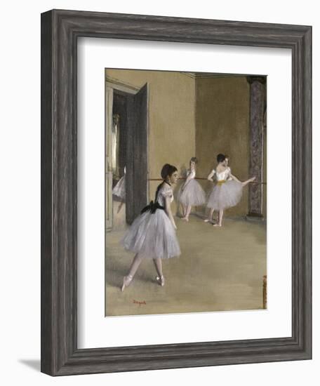 Ballet Room at the Opera in Rue le Peletier, c.1872-Edgar Degas-Framed Giclee Print