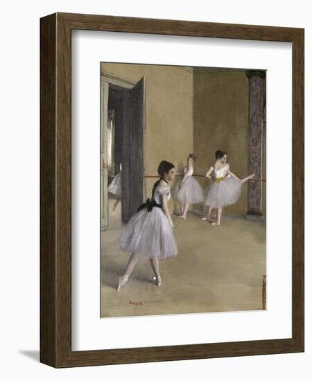 Ballet Room at the Opera in Rue le Peletier, c.1872-Edgar Degas-Framed Giclee Print