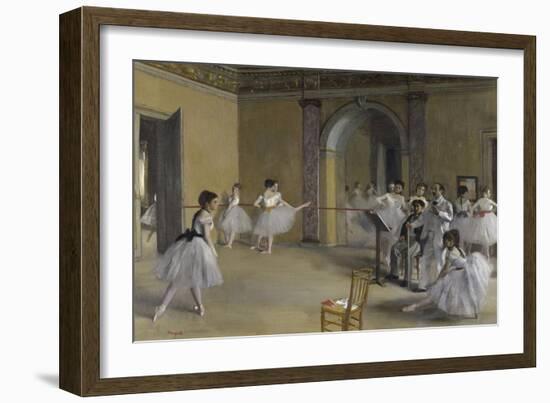 Ballet Room at the Opera in Rue le Peletier, c.1872-Edgar Degas-Framed Giclee Print