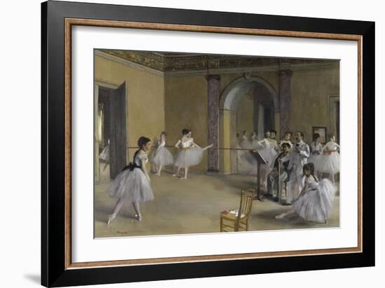 Ballet Room at the Opera in Rue le Peletier, c.1872-Edgar Degas-Framed Giclee Print