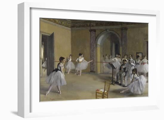 Ballet Room at the Opera in Rue le Peletier, c.1872-Edgar Degas-Framed Giclee Print