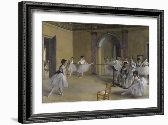 Ballet Room at the Opera in Rue le Peletier, c.1872-Edgar Degas-Framed Giclee Print