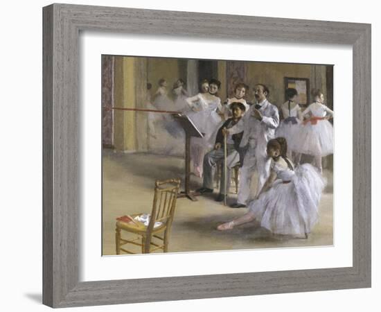 Ballet Room at the Opera in Rue le Peletier, c.1872-Edgar Degas-Framed Giclee Print