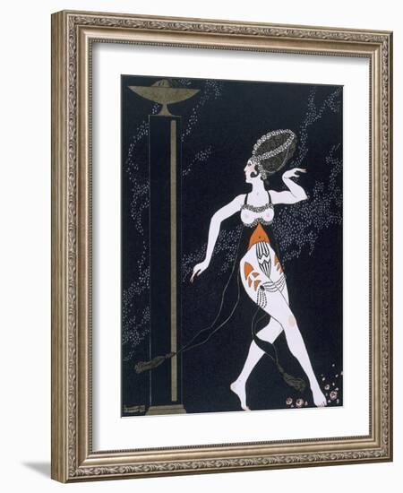 Ballet Scene with Tamara Karsavina (1885-1978) 1914 (Pochoir Print)-Georges Barbier-Framed Giclee Print