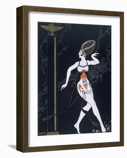 Ballet Scene with Tamara Karsavina (1885-1978) 1914 (Pochoir Print)-Georges Barbier-Framed Giclee Print