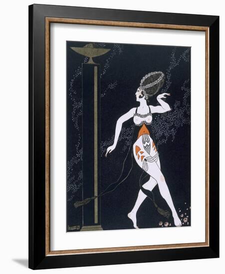 Ballet Scene with Tamara Karsavina (1885-1978) 1914 (Pochoir Print)-Georges Barbier-Framed Giclee Print