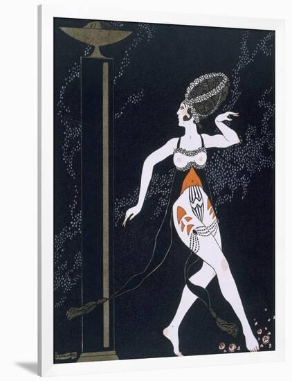 Ballet Scene with Tamara Karsavina (1885-1978) 1914 (Pochoir Print)-Georges Barbier-Framed Giclee Print