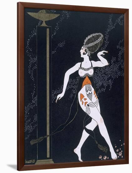 Ballet Scene with Tamara Karsavina (1885-1978) 1914 (Pochoir Print)-Georges Barbier-Framed Giclee Print