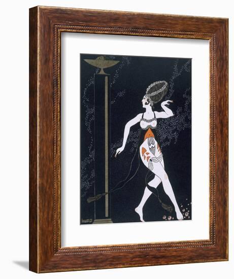 Ballet Scene with Tamara Karsavina (1885-1978) 1914 (Pochoir Print)-Georges Barbier-Framed Premium Giclee Print