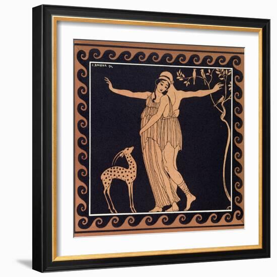 Ballet Scene with Tamara Karsavina 1914-Georges Barbier-Framed Giclee Print