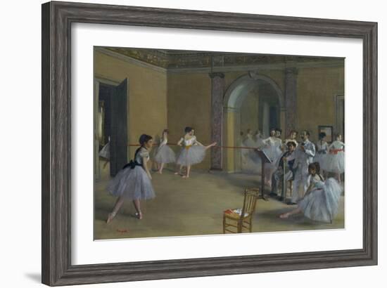 Ballet Studio at the Opera in Rue Le Peletier, 1872-Edgar Degas-Framed Giclee Print