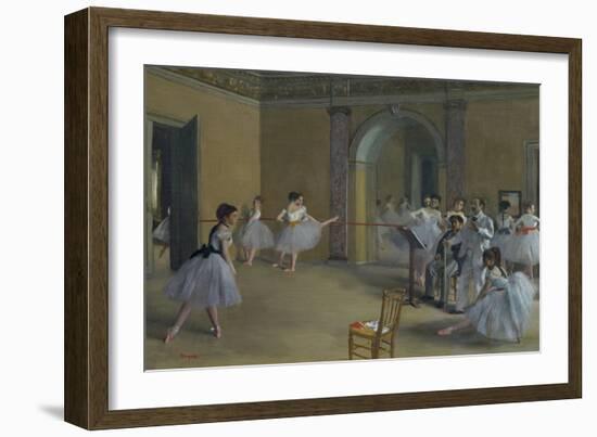 Ballet Studio at the Opera in Rue Le Peletier, 1872-Edgar Degas-Framed Giclee Print