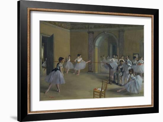 Ballet Studio at the Opera in Rue Le Peletier, 1872-Edgar Degas-Framed Giclee Print