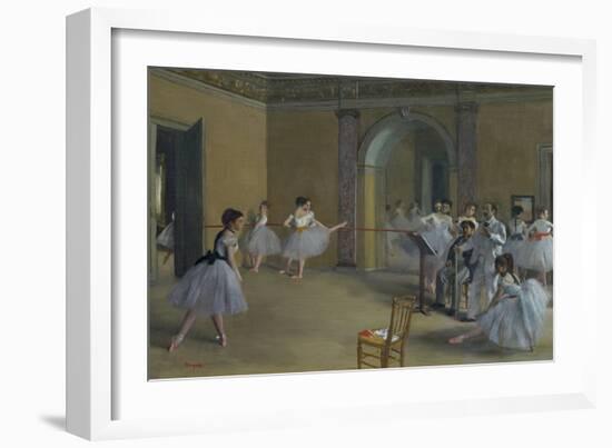 Ballet Studio at the Opera in Rue Le Peletier, 1872-Edgar Degas-Framed Giclee Print