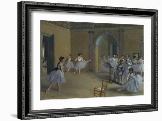 Ballet Studio at the Opera in Rue Le Peletier, 1872-Edgar Degas-Framed Giclee Print