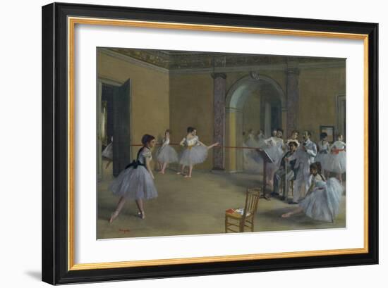 Ballet Studio at the Opera in Rue Le Peletier, 1872-Edgar Degas-Framed Giclee Print