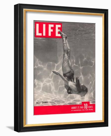 Ballet Swimmer Belita, August 27, 1945-Walter Sanders-Framed Photographic Print