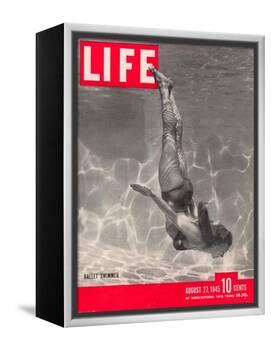 Ballet Swimmer Belita, August 27, 1945-Walter Sanders-Framed Premier Image Canvas