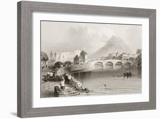 Ballina, County Mayo, from 'scenery and Antiquities of Ireland' by George Virtue, 1860s-William Henry Bartlett-Framed Giclee Print