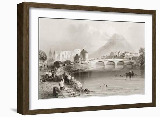 Ballina, County Mayo, from 'scenery and Antiquities of Ireland' by George Virtue, 1860s-William Henry Bartlett-Framed Giclee Print