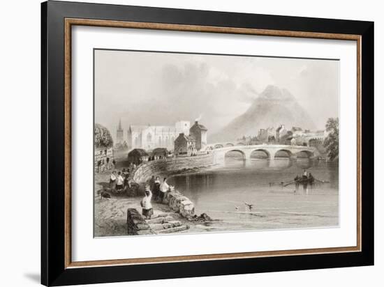 Ballina, County Mayo, from 'scenery and Antiquities of Ireland' by George Virtue, 1860s-William Henry Bartlett-Framed Giclee Print