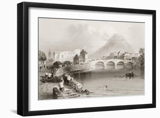 Ballina, County Mayo, from 'scenery and Antiquities of Ireland' by George Virtue, 1860s-William Henry Bartlett-Framed Giclee Print