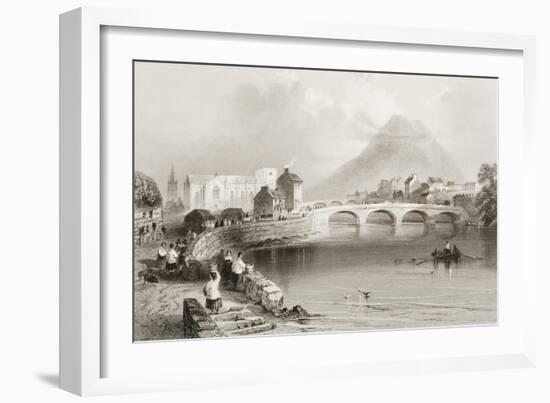 Ballina, County Mayo, from 'scenery and Antiquities of Ireland' by George Virtue, 1860s-William Henry Bartlett-Framed Giclee Print