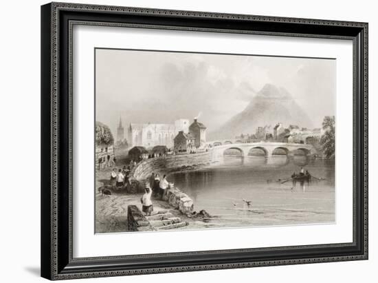 Ballina, County Mayo, from 'scenery and Antiquities of Ireland' by George Virtue, 1860s-William Henry Bartlett-Framed Giclee Print