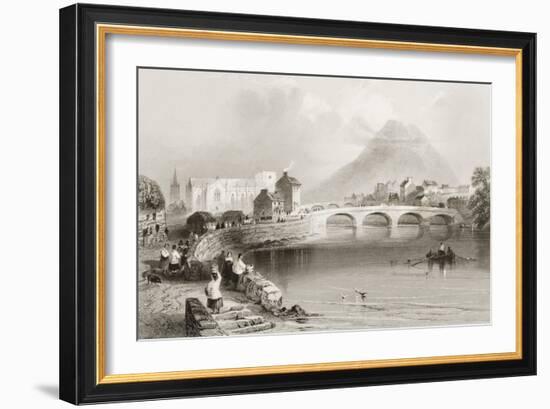 Ballina, County Mayo, from 'scenery and Antiquities of Ireland' by George Virtue, 1860s-William Henry Bartlett-Framed Giclee Print