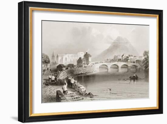 Ballina, County Mayo, from 'scenery and Antiquities of Ireland' by George Virtue, 1860s-William Henry Bartlett-Framed Premium Giclee Print